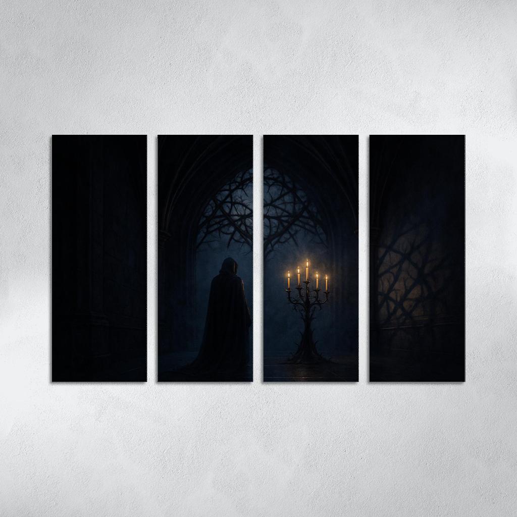 Thorned Nocturne Hall multi-panel paintings