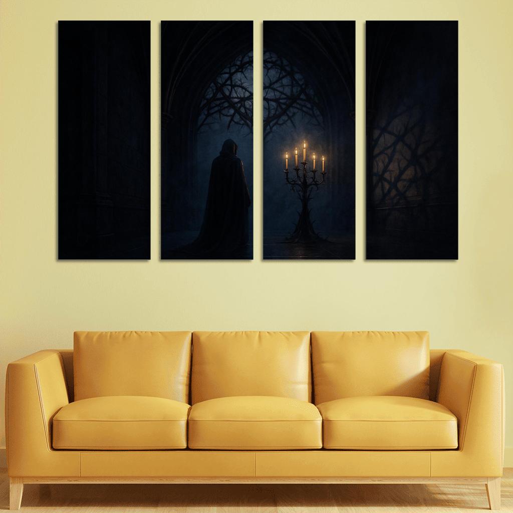 Thorned Nocturne Hall multi-panel paintings
