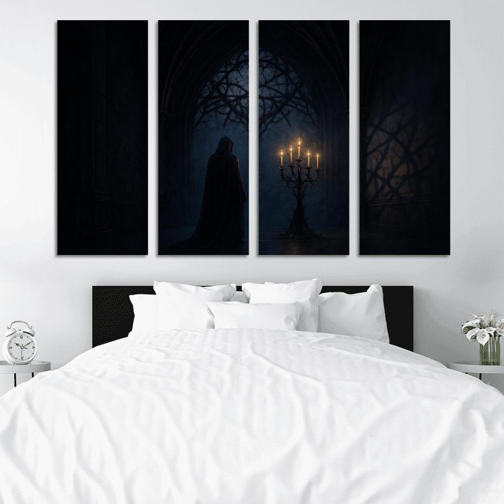 Thorned Nocturne Hall multi-panel paintings