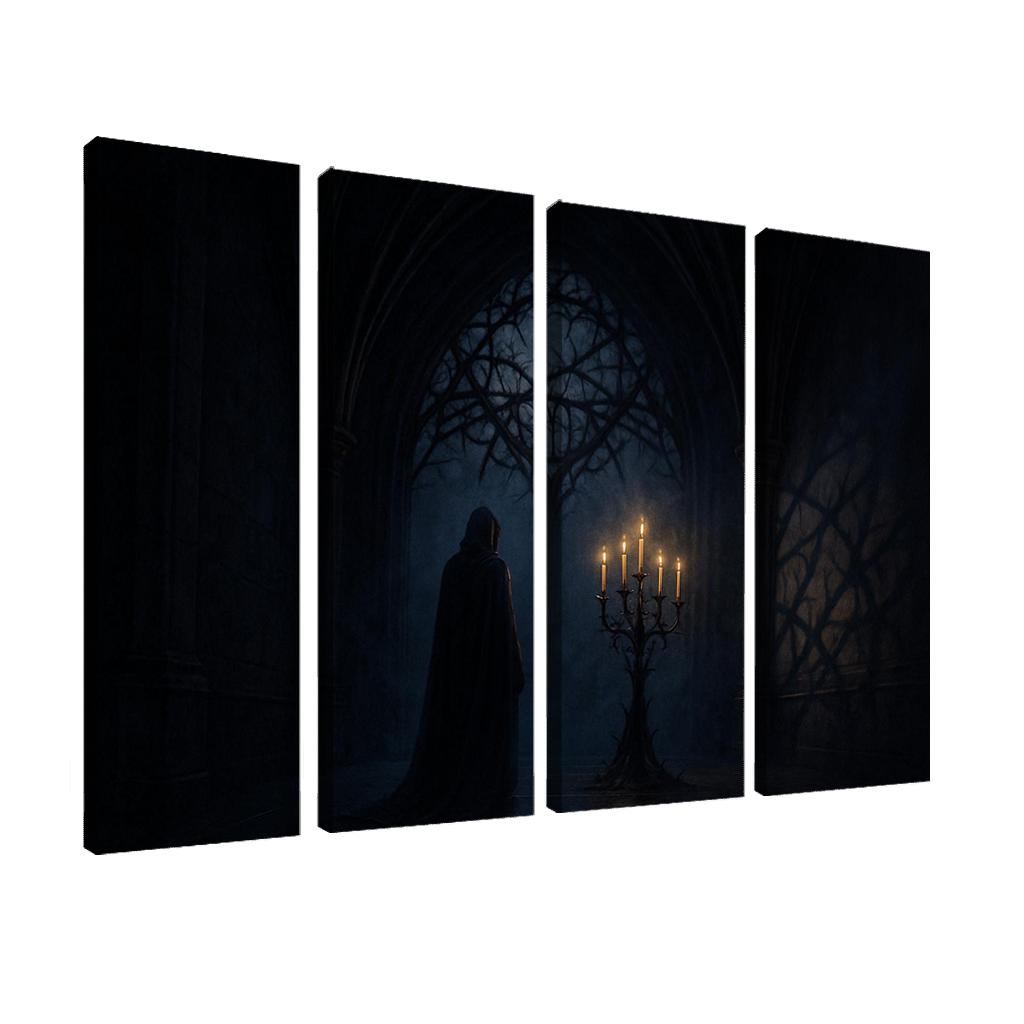 Thorned Nocturne Hall multi-panel paintings