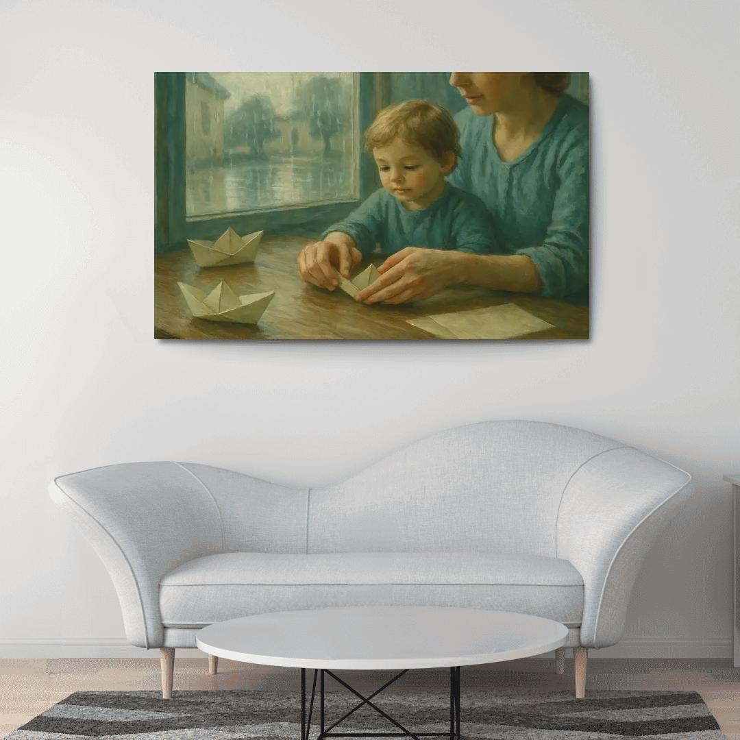 Palm Lines And Paper Boats wall decor