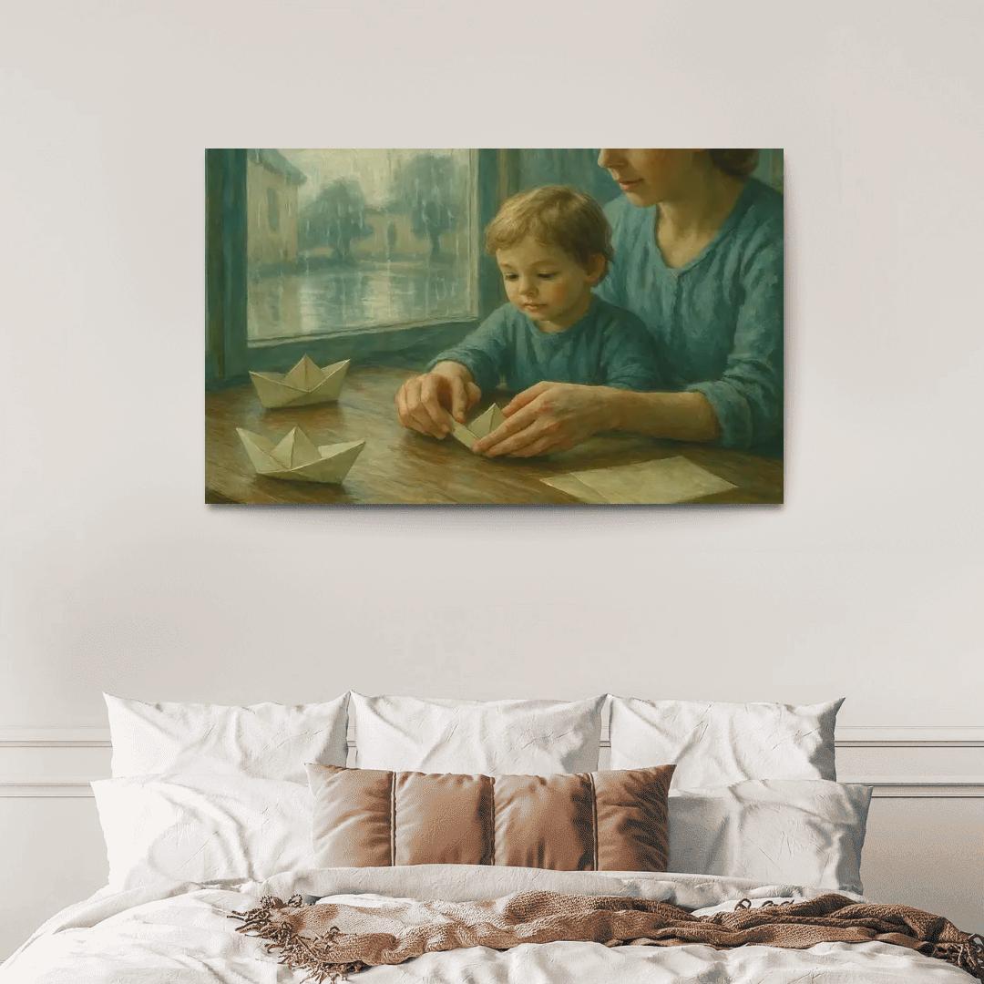 Palm Lines And Paper Boats wall decor