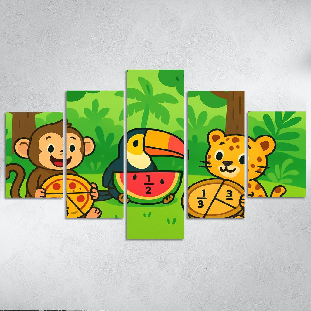 Rainforest Fractions Picnic canvas paintings frame