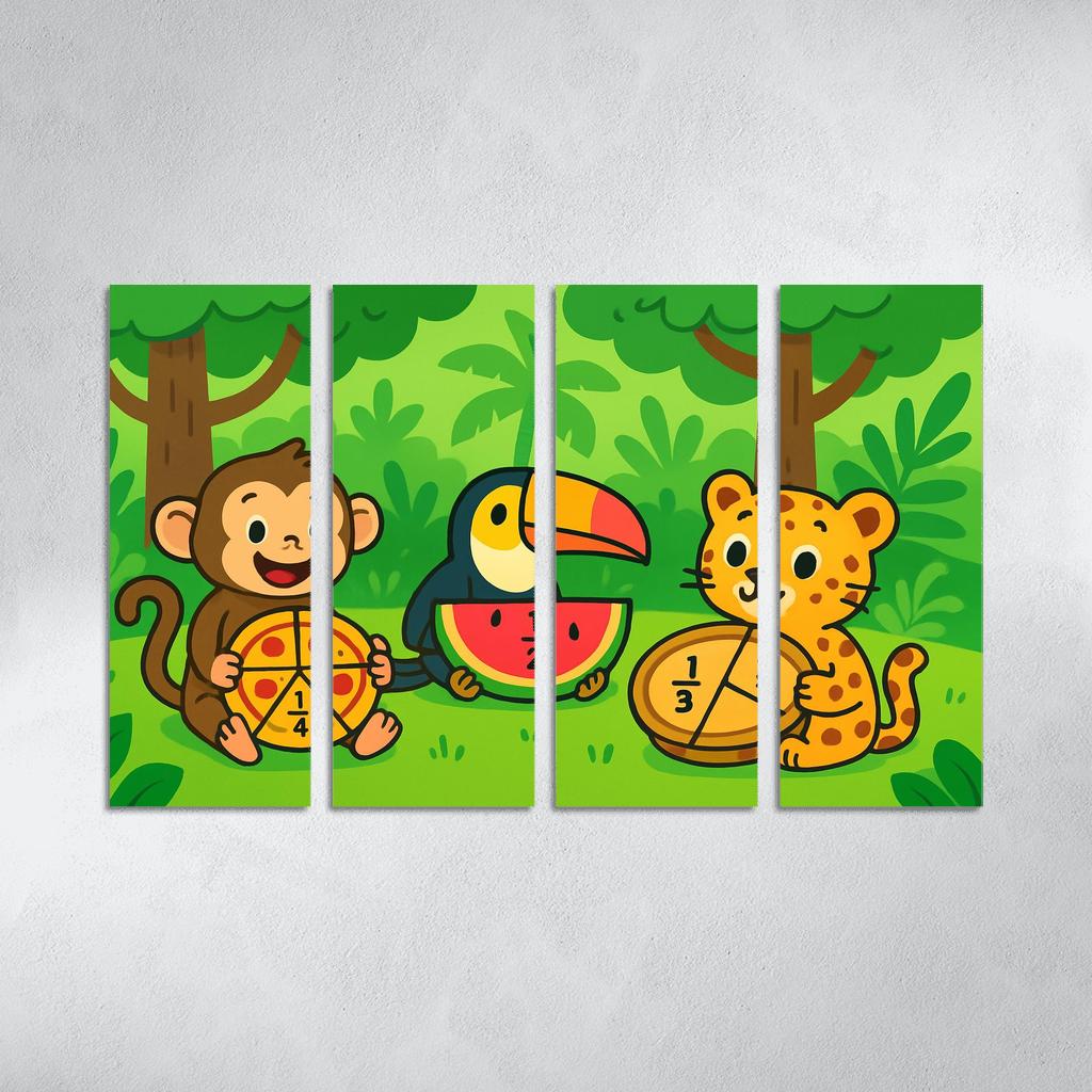 Rainforest Fractions Picnic canvas paintings frame