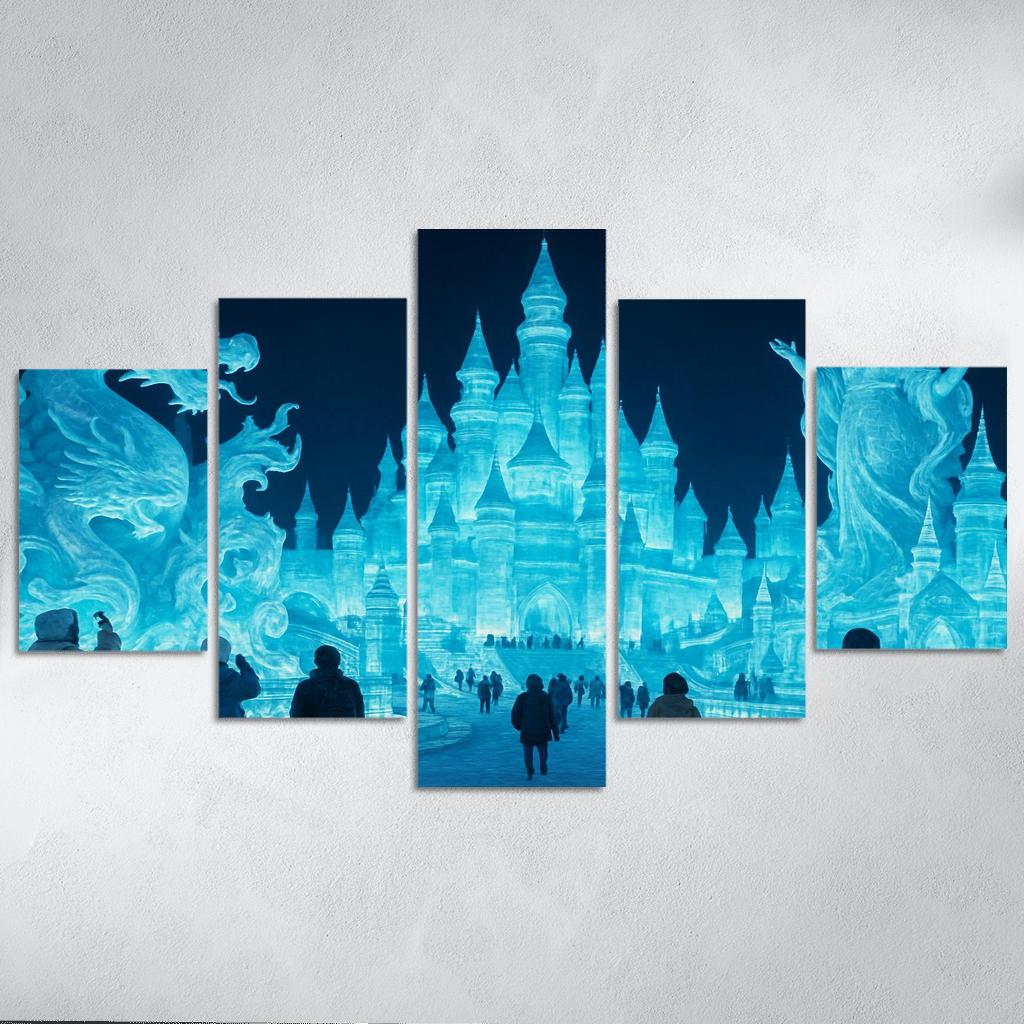 Harbin Ice Festival In China abstract paintings frame