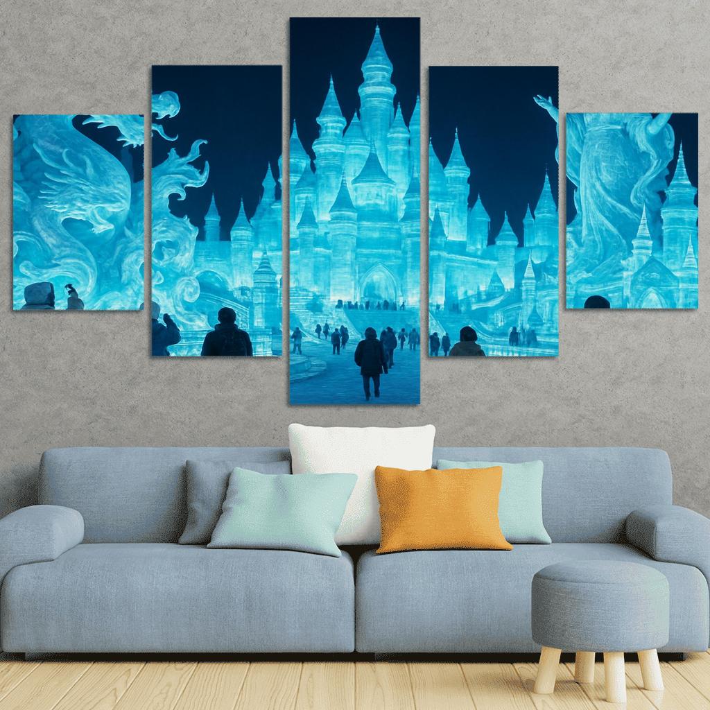 Harbin Ice Festival In China abstract paintings frame
