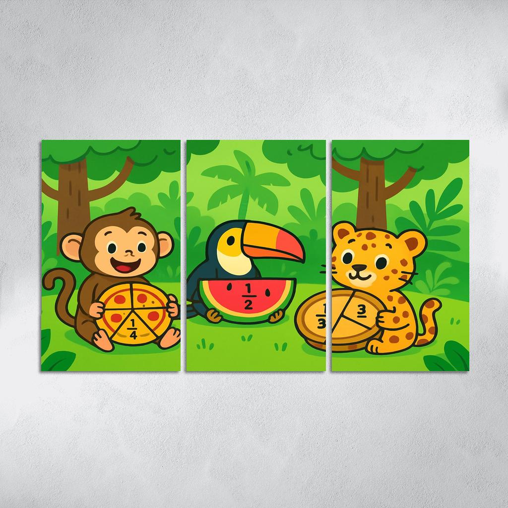 Rainforest Fractions Picnic canvas paintings frame