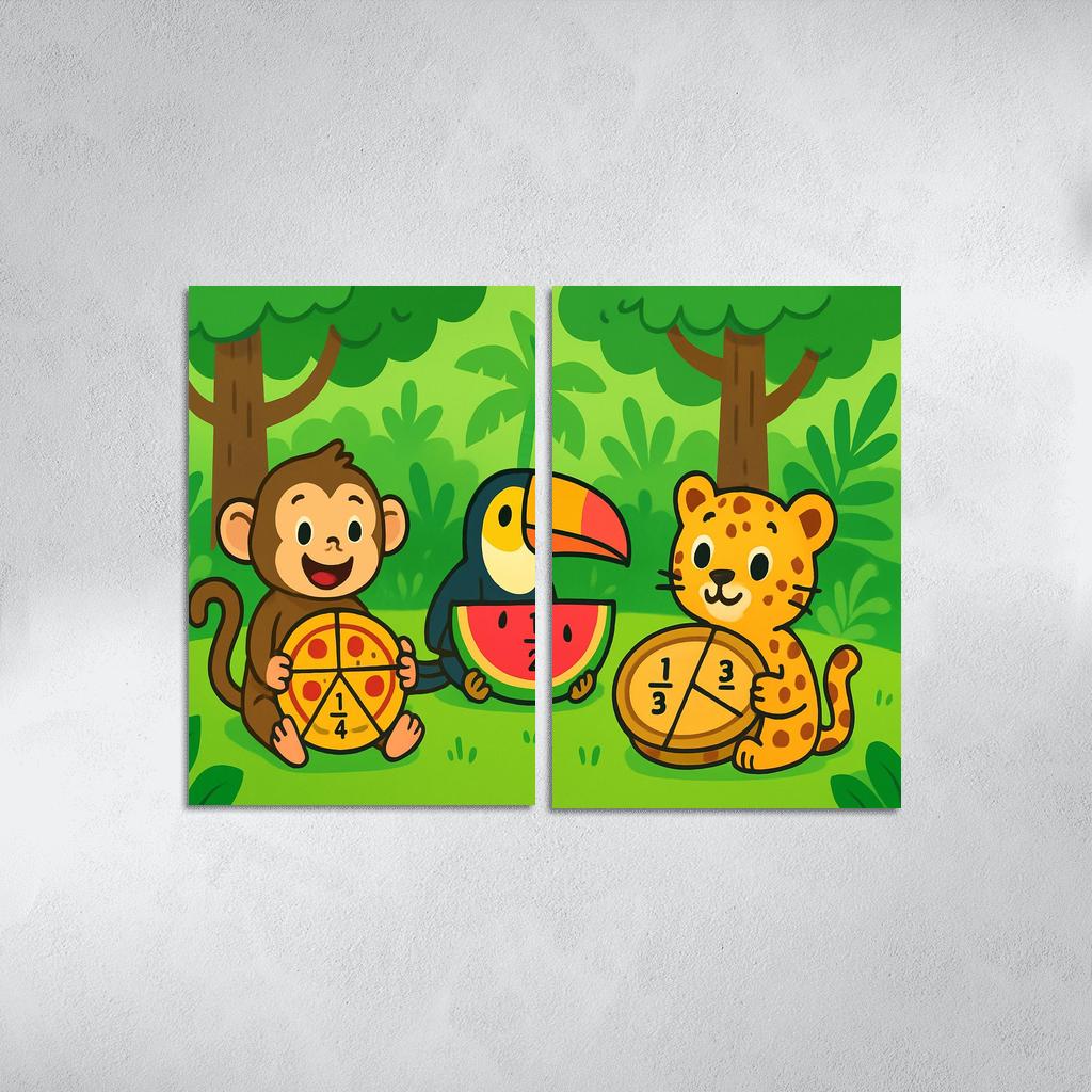 Rainforest Fractions Picnic canvas paintings frame