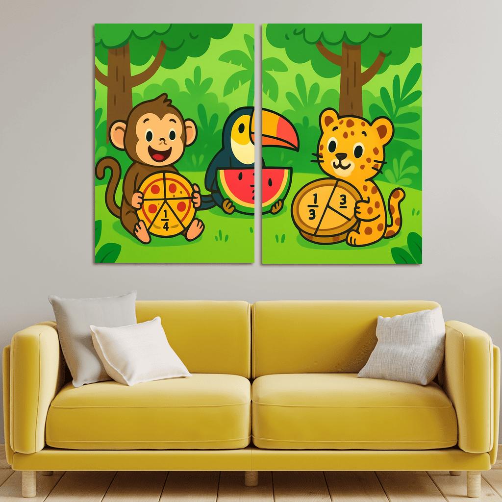 Rainforest Fractions Picnic canvas paintings frame