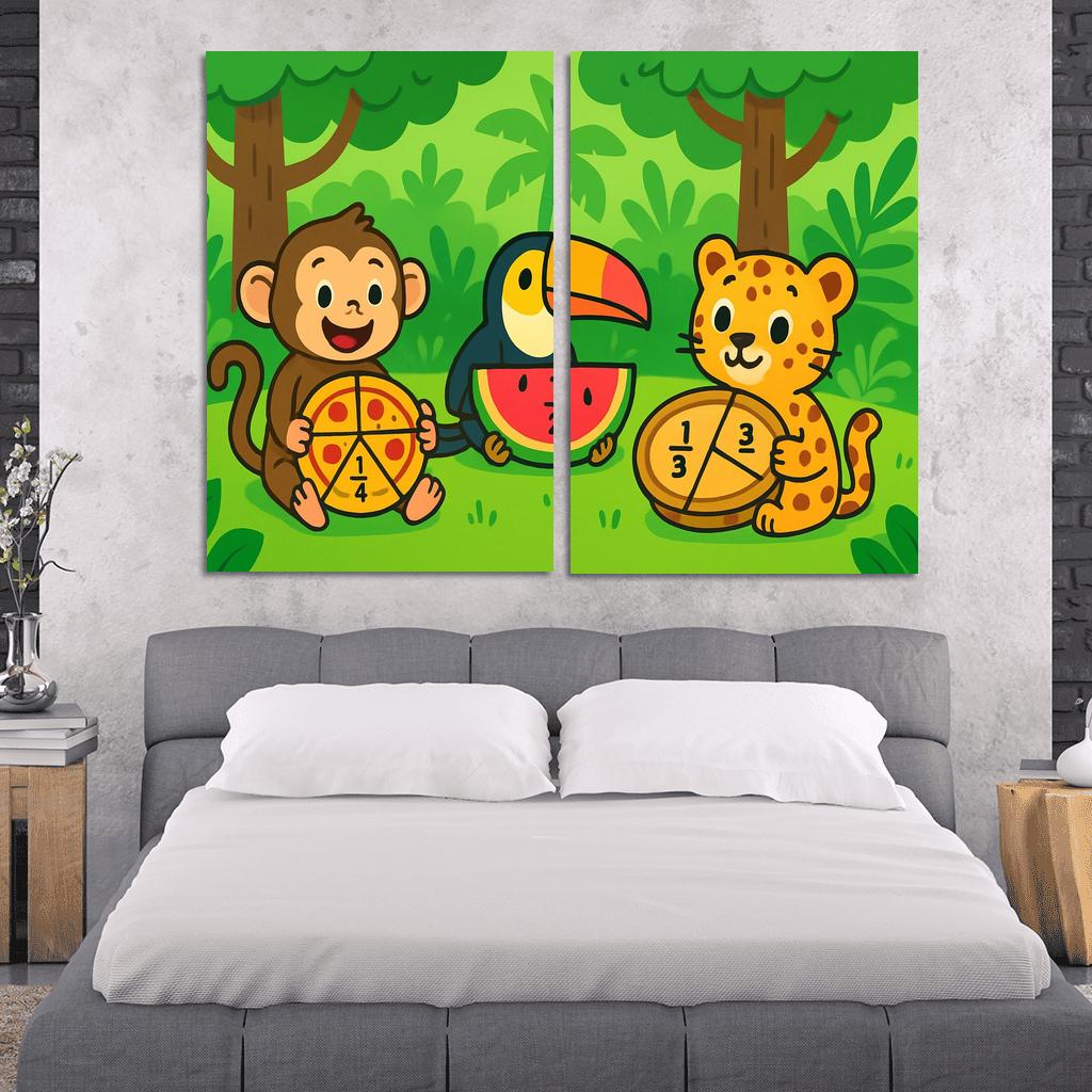 Rainforest Fractions Picnic canvas paintings frame