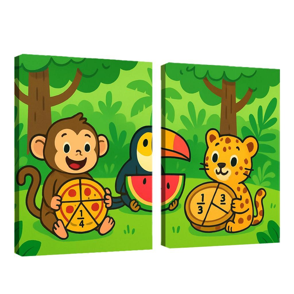 Rainforest Fractions Picnic canvas paintings frame