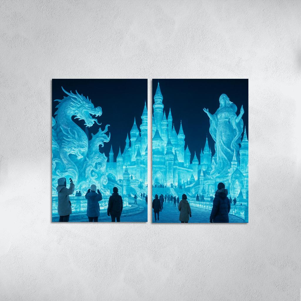 Harbin Ice Festival In China abstract paintings frame