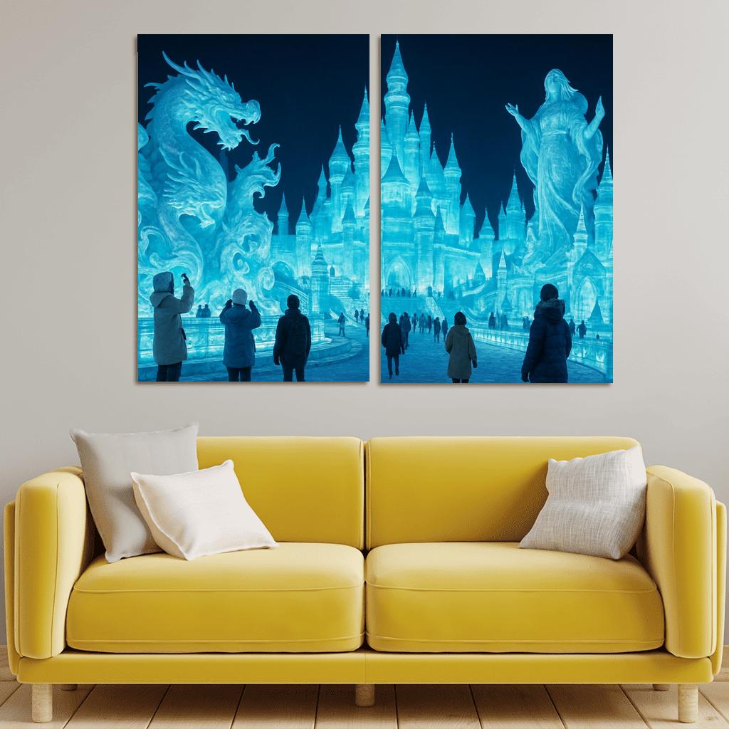 Harbin Ice Festival In China abstract paintings frame