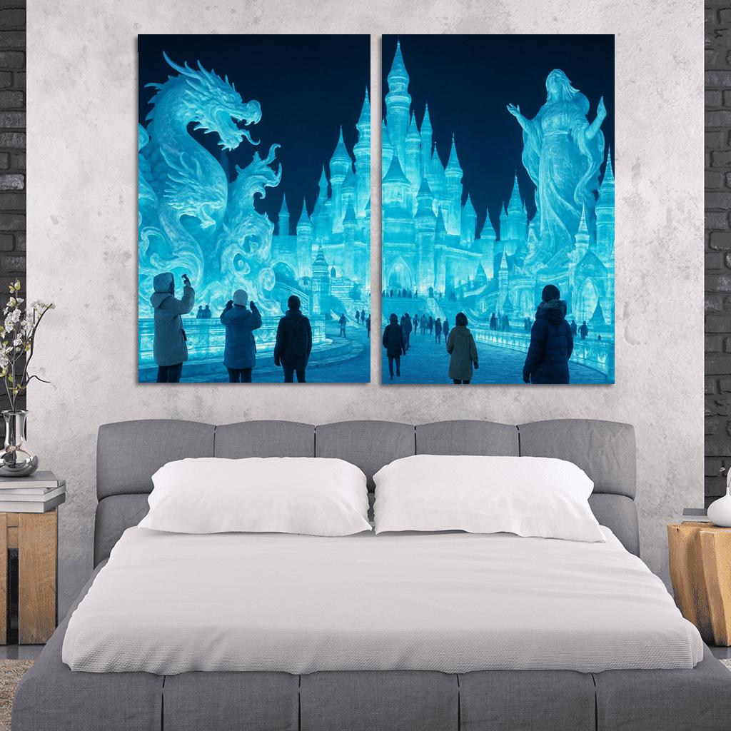 Harbin Ice Festival In China abstract paintings frame