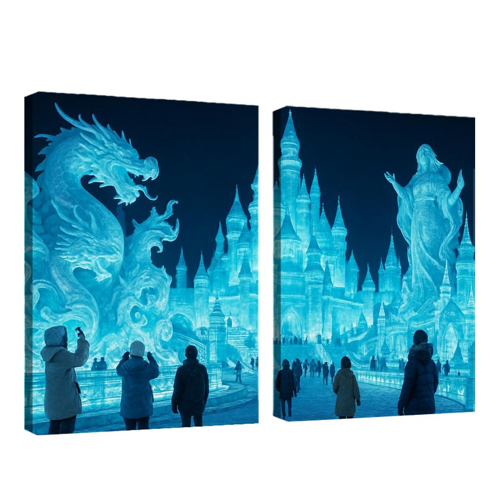 Harbin Ice Festival In China abstract paintings frame
