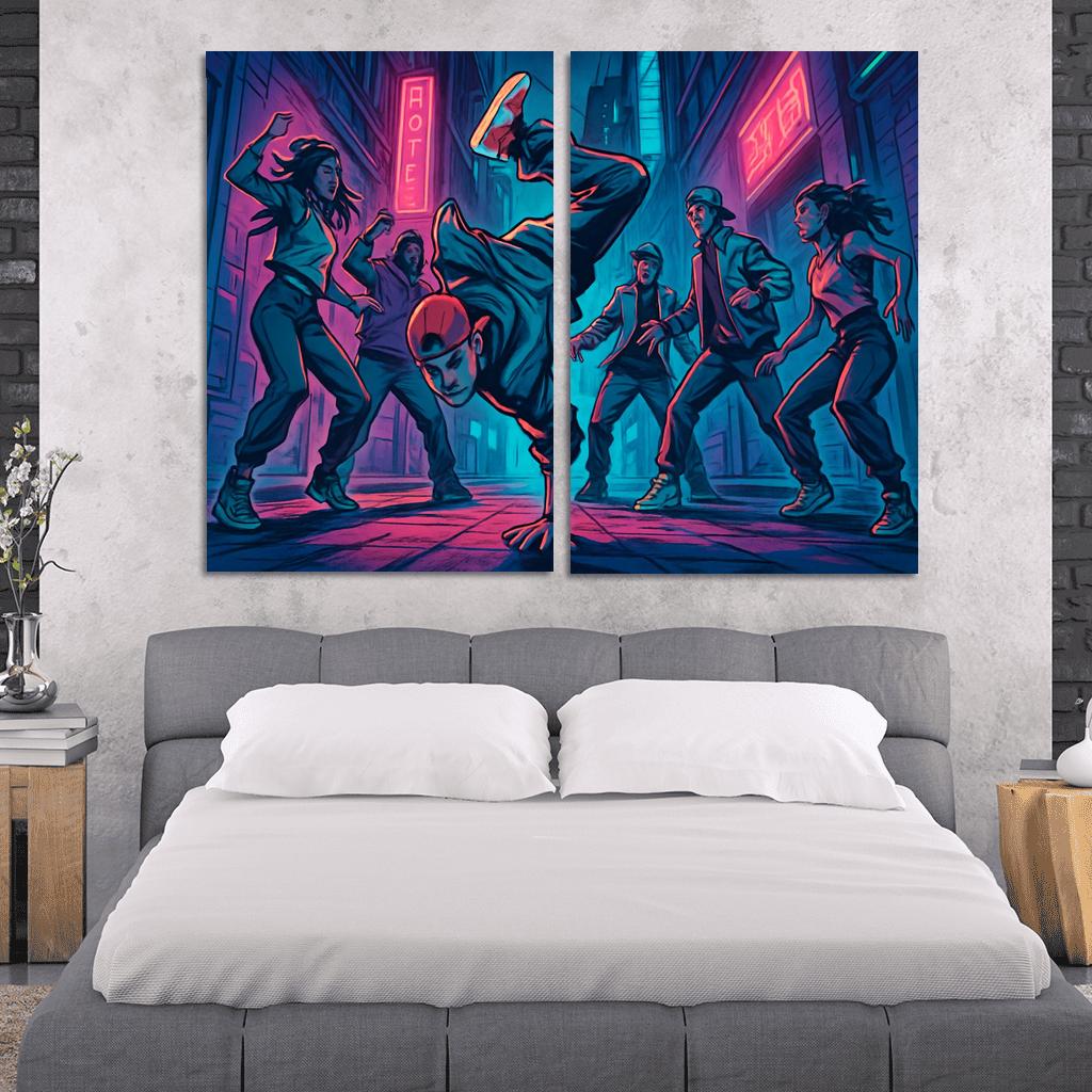Neon Pulse Street Flow wall art