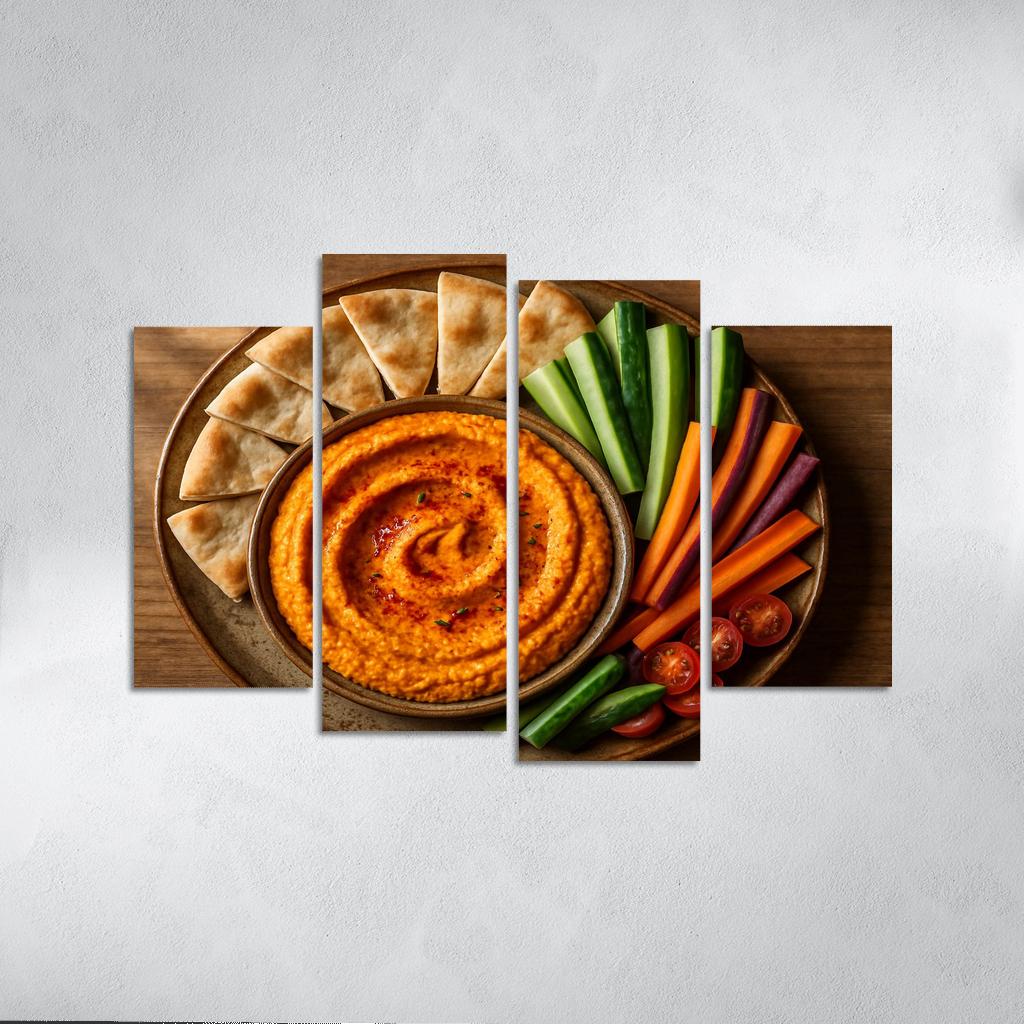 Smoked Paprika Roasted Carrot Hummus Platter wall decor