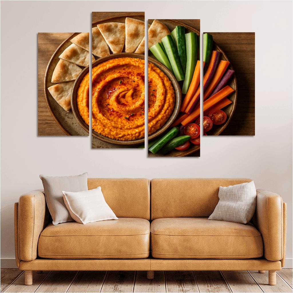 Smoked Paprika Roasted Carrot Hummus Platter wall decor
