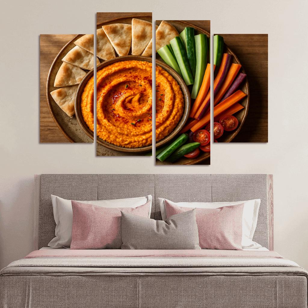 Smoked Paprika Roasted Carrot Hummus Platter wall decor