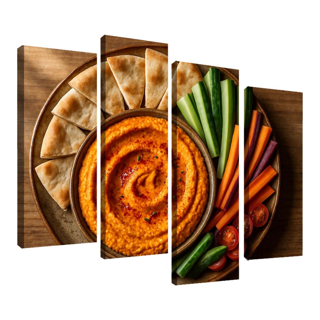 Smoked Paprika Roasted Carrot Hummus Platter wall decor