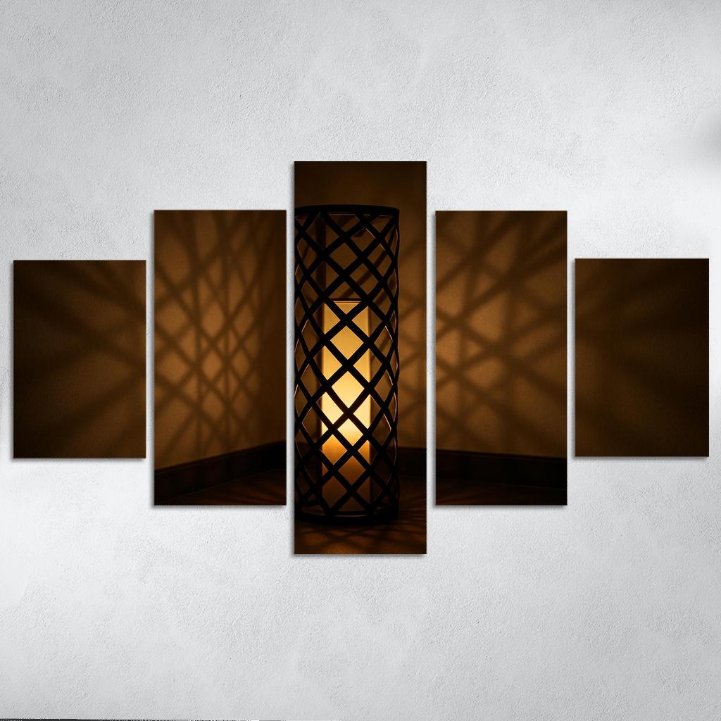 Woven Shadow Lantern Pedestal custom paintings frame