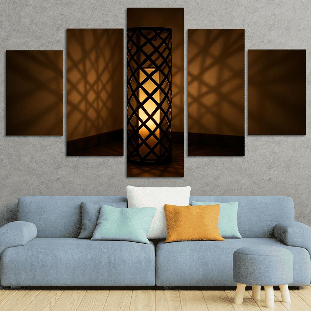 Woven Shadow Lantern Pedestal custom paintings frame