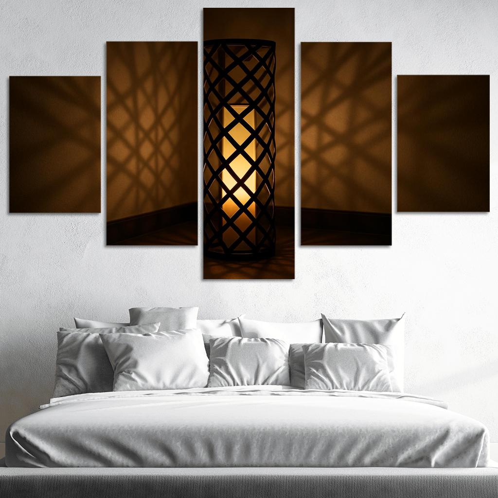 Woven Shadow Lantern Pedestal custom paintings frame