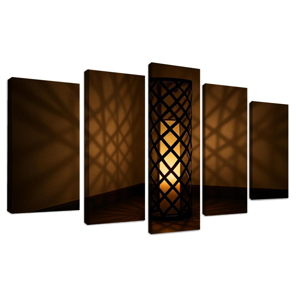 Woven Shadow Lantern Pedestal custom paintings frame