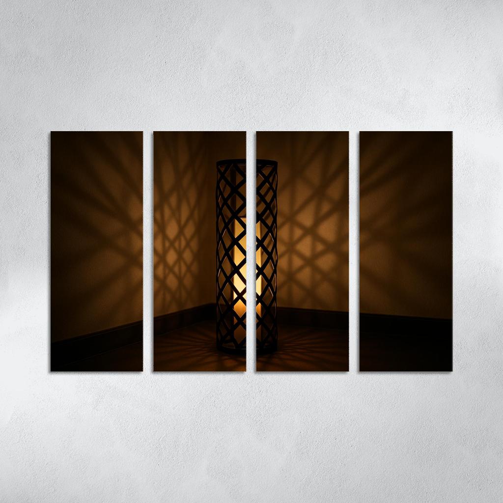Woven Shadow Lantern Pedestal custom paintings frame