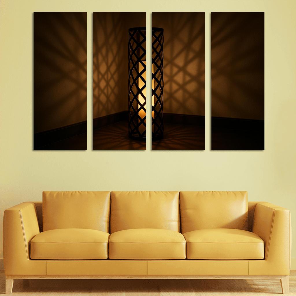 Woven Shadow Lantern Pedestal custom paintings frame