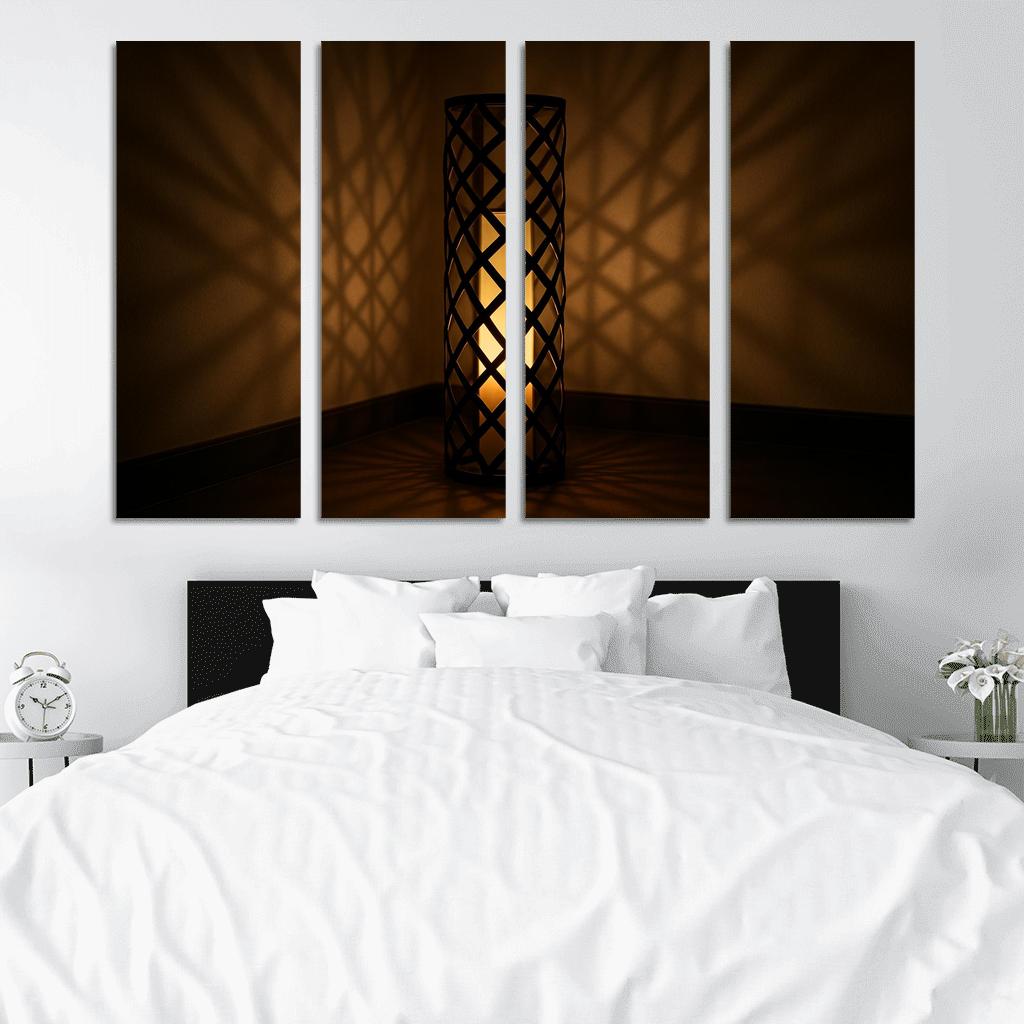 Woven Shadow Lantern Pedestal custom paintings frame