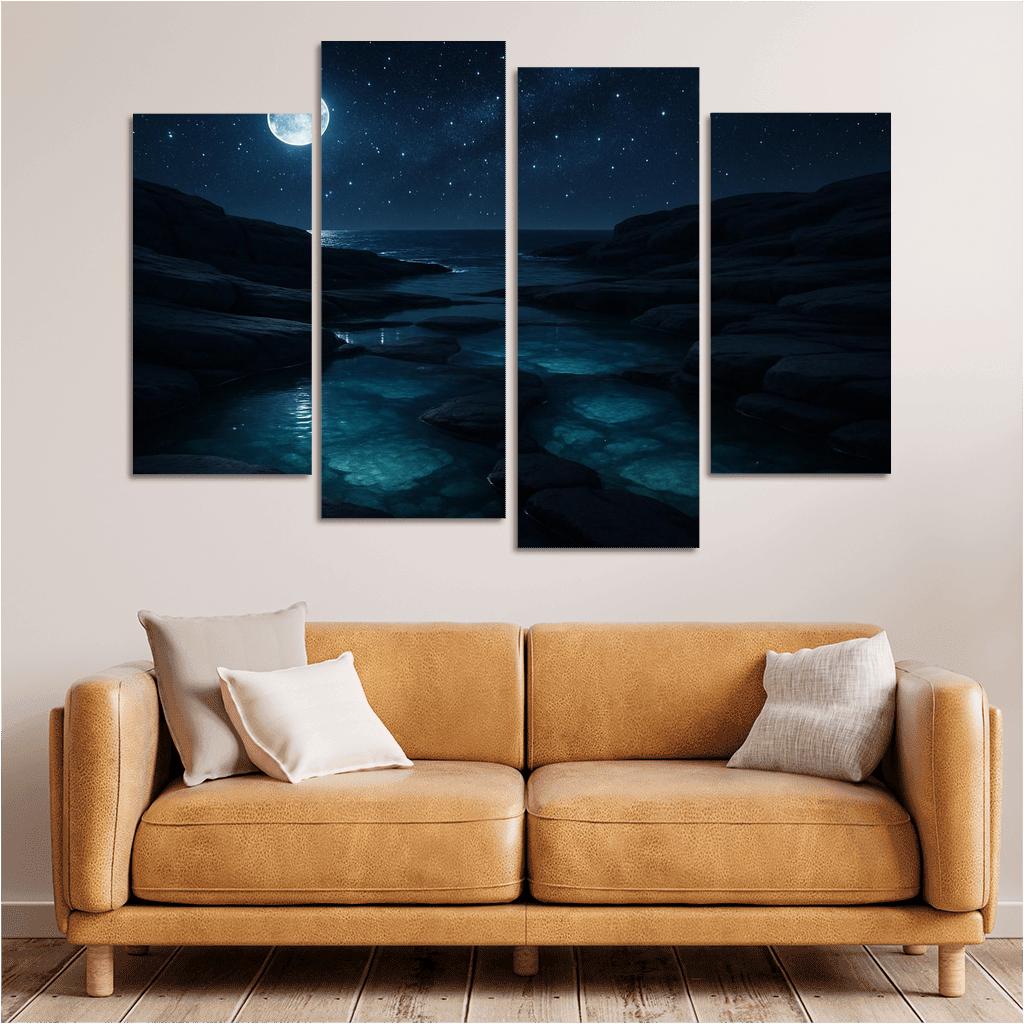 Starlit Reflections Of Crystal Sound abstract paintings frame