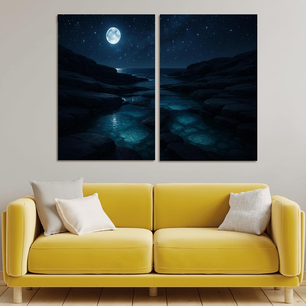 Starlit Reflections Of Crystal Sound abstract paintings frame