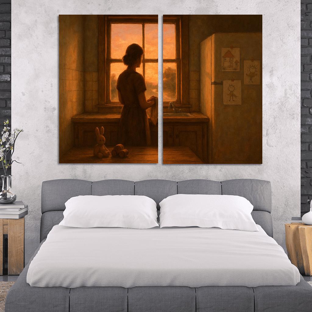 The Kitchen Window Where She Waited premium artwork frames