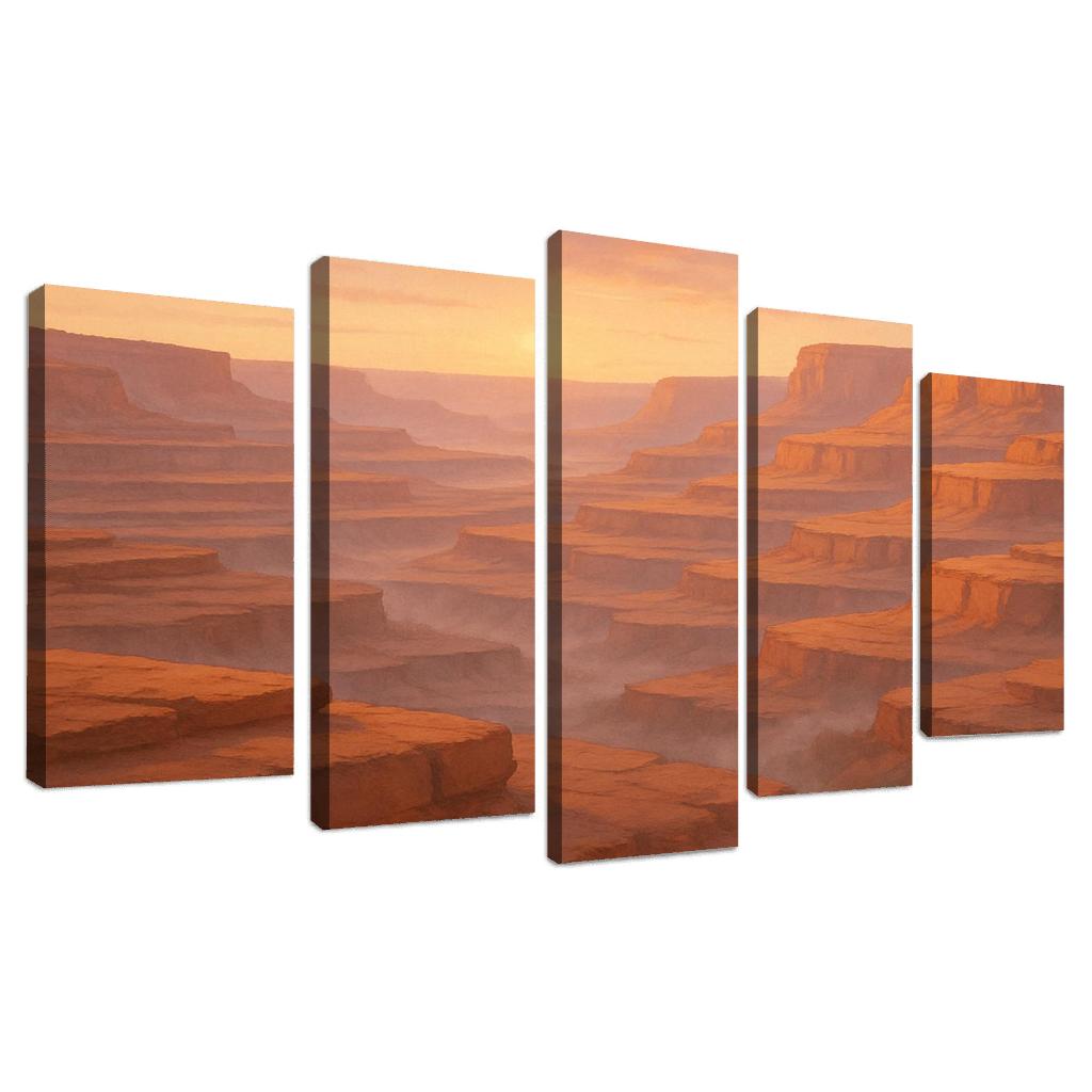 Amber Dawn Above The Terraced Cliffs framed paintings