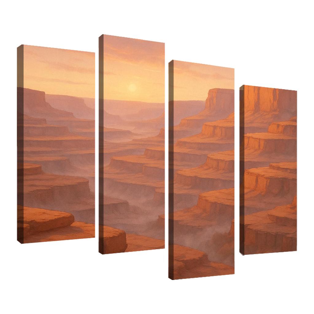 Amber Dawn Above The Terraced Cliffs framed paintings