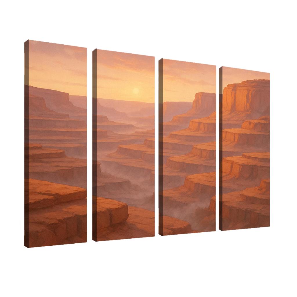 Amber Dawn Above The Terraced Cliffs framed paintings