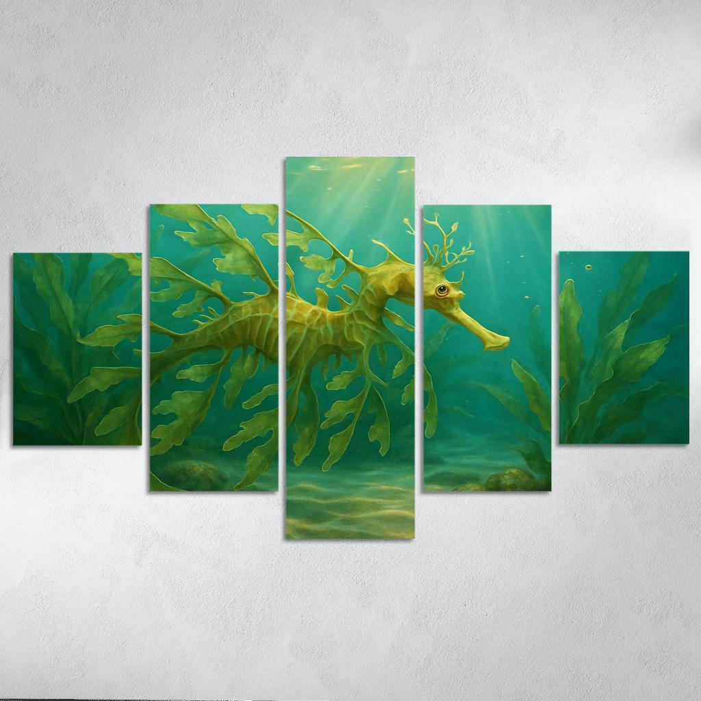 Leafy Sea Dragon Drifting In Kelp Forest Light home decor