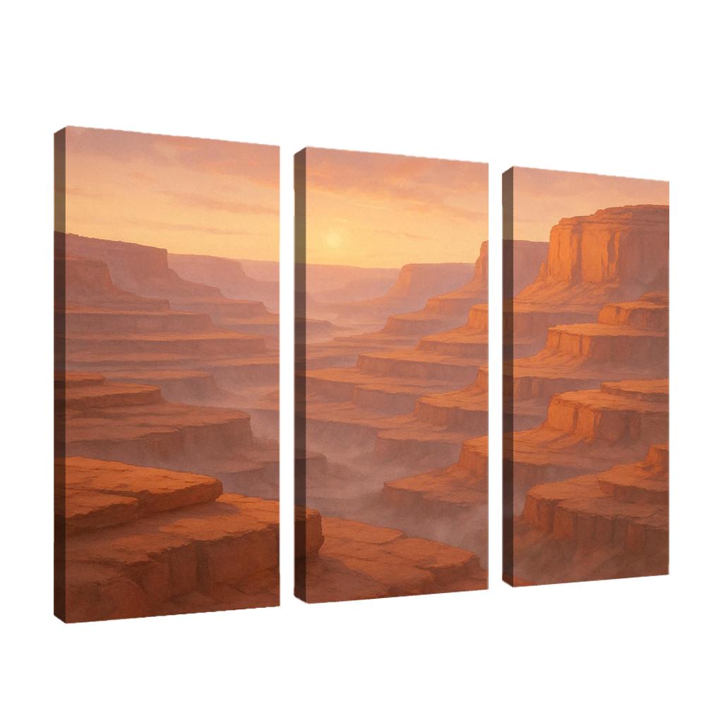 Amber Dawn Above The Terraced Cliffs framed paintings