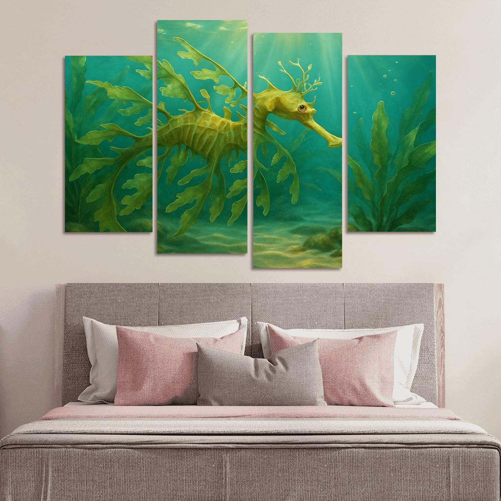 Leafy Sea Dragon Drifting In Kelp Forest Light home decor