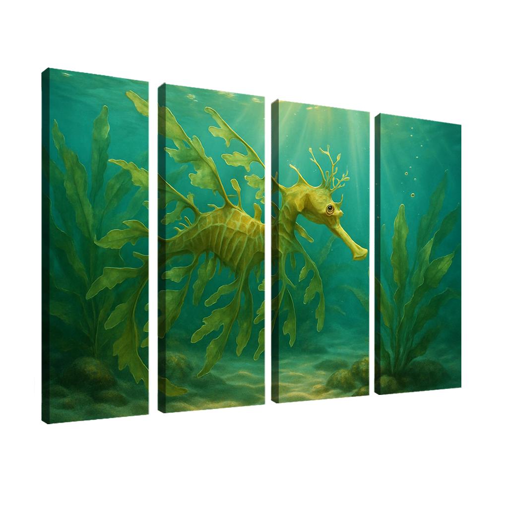 Leafy Sea Dragon Drifting In Kelp Forest Light home decor