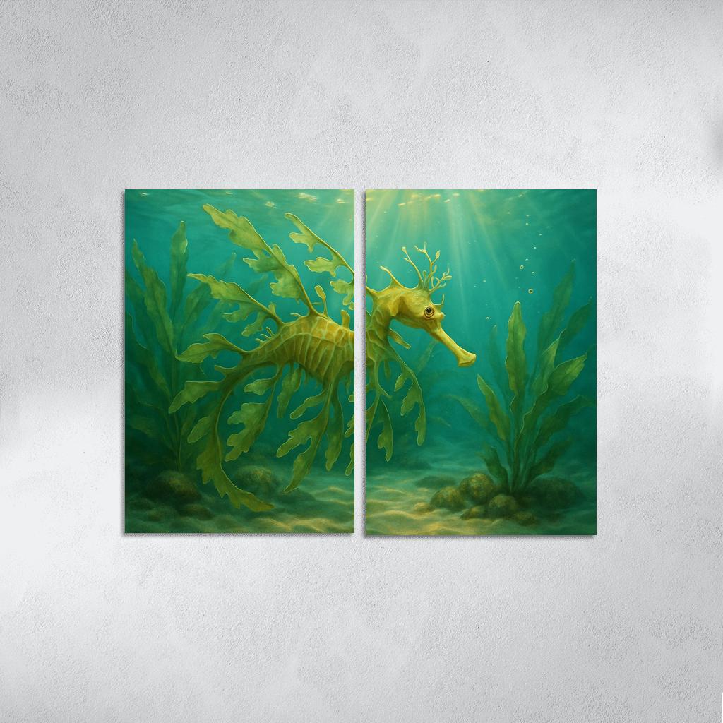 Leafy Sea Dragon Drifting In Kelp Forest Light home decor
