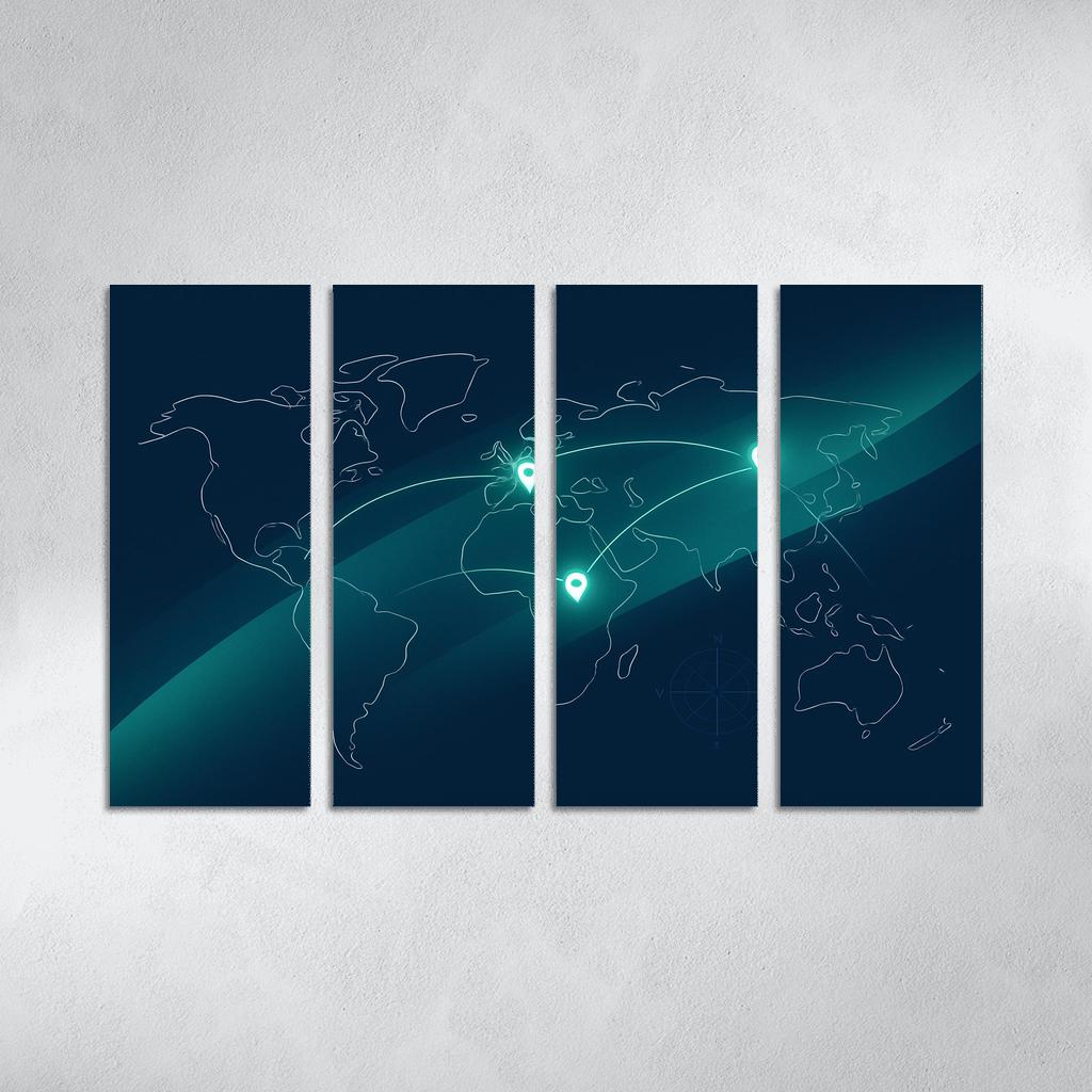 Celestial Crossing Routes multi-panel paintings