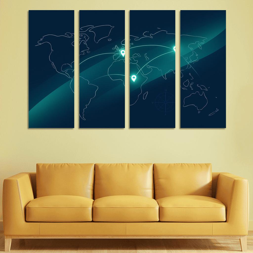 Celestial Crossing Routes multi-panel paintings
