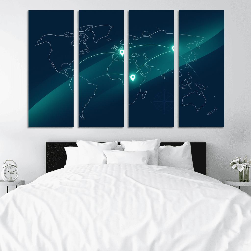 Celestial Crossing Routes multi-panel paintings