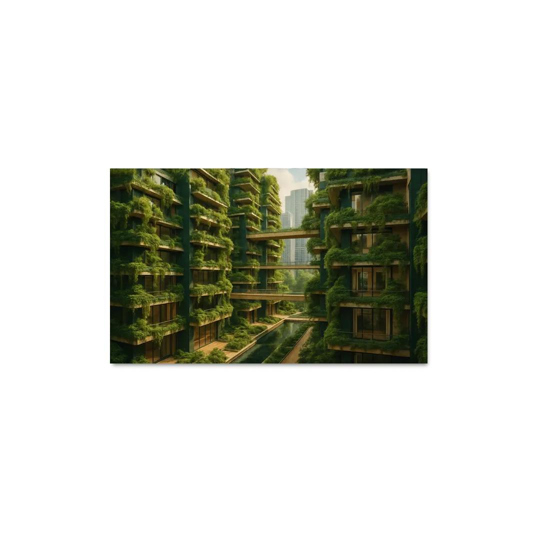 Symbiotic Vertical Forest Courtyards multi-panel paintings