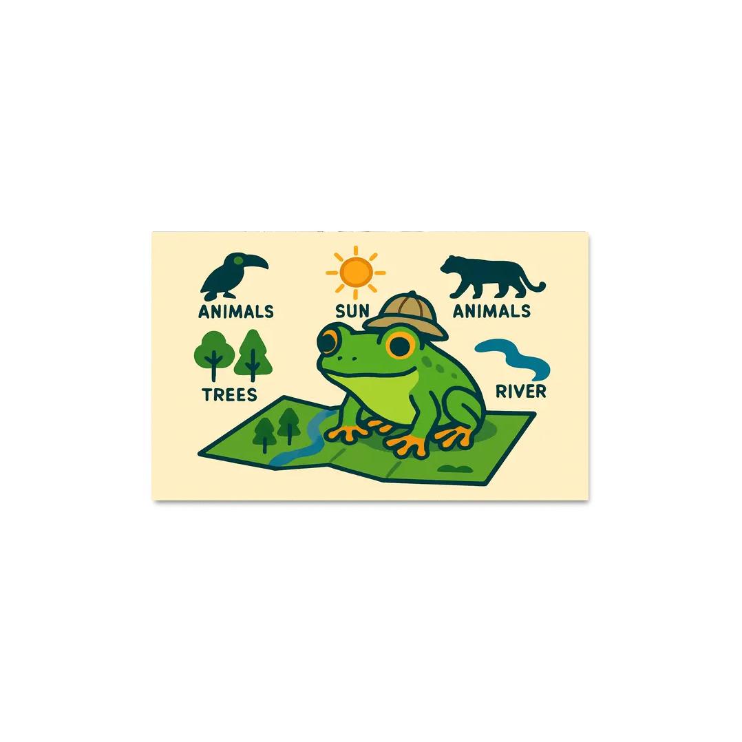 Rainforest Ranger Frog Map home decor