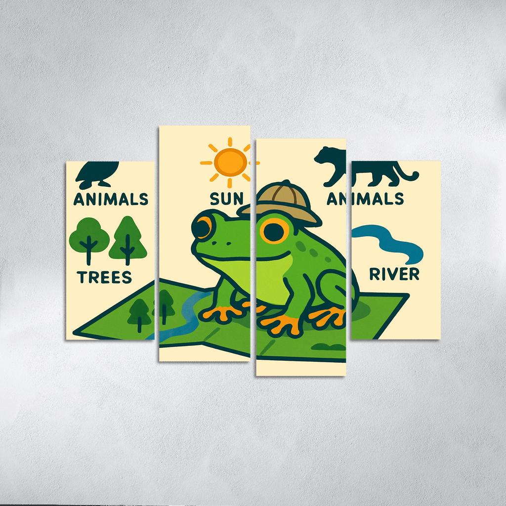 Rainforest Ranger Frog Map home decor