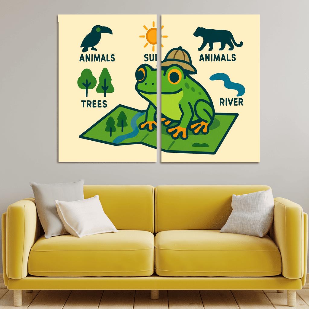 Rainforest Ranger Frog Map home decor