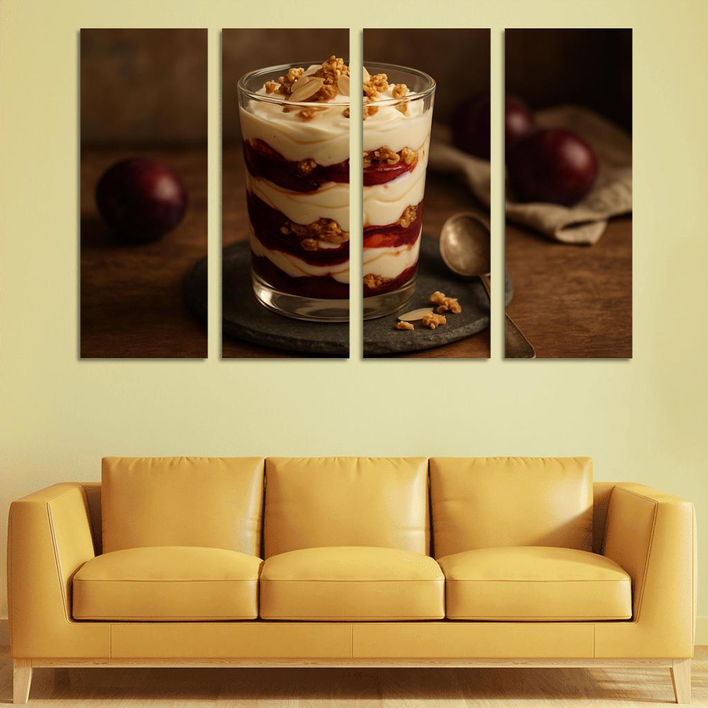 Roasted Plum Parfait With Honey Yogurt Clouds one-piece frames